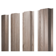 Штакетник П-образный A с прямым резом 0,45 Print Elite White Wood TwinColor