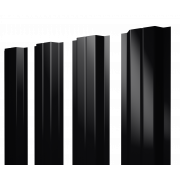 Штакетник П-образный A с прямым резом 0,5 Satin Matt RAL 9005 черный