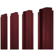 Штакетник П-образный B фигурный 0,4 PE RAL 3005 красное вино