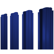 Штакетник П-образный B фигурный 0,45 PE RAL 5002 ультрамариново-синий