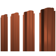 Штакетник П-образный B фигурный 0,45 PE RAL 8004 терракота