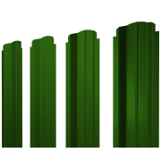 Штакетник П-образный B фигурный 0,45 PE RAL 6002 лиственно-зеленый