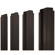 Штакетник П-образный B фигурный 0,45 PE-Double RR 32 темно-коричневый