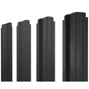 Штакетник П-образный B фигурный 0,45 PE-Double RAL 7016 антрацитово-серый