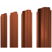 Штакетник П-образный B фигурный 0,5 Satin RAL 8004 терракота