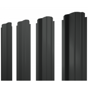 Штакетник П-образный B фигурный 0,5 Velur X RAL 7016 антрацитово-серый