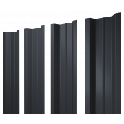 Штакетник П-образный В с прямым резом 0,5 Atlas X RAL 7024 мокрый асфальт