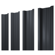 Штакетник П-образный В с прямым резом 0,5 Drap TX RAL 7024 мокрый асфальт