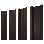 Штакетник П-образный В с прямым резом 0,45 PE RR 32 темно-коричневый