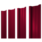 Штакетник П-образный В с прямым резом 0,45 PE RAL 3003 рубиново-красный