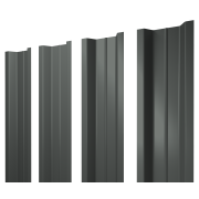 Штакетник П-образный В с прямым резом 0,45 PE RAL 7005 мышино-серый