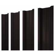 Штакетник П-образный В с прямым резом 0,5 PurPro RAL 9005 черный