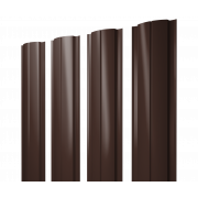 Штакетник Полукруглый Slim с прямым резом 0,45 Drap TwinColor RAL 8017 шоколад