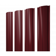 Штакетник Полукруглый Slim с прямым резом 0,45 Drap TX RAL 3005 красное вино