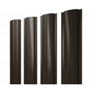 Штакетник Полукруглый Slim с прямым резом 0,45 Drap RR 32 темно-коричневый