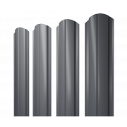 Штакетник Полукруглый Slim фигурный 0,5 GreenCoat Pural BT, matt RR 23 темно-серый (RAL 7024 мокрый асфальт)