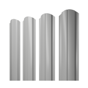 Штакетник Полукруглый Slim фигурный 0,45 PE RAL 9006бело-алюминиевый