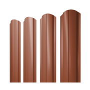 Штакетник Полукруглый Slim фигурный 0,45 PE RAL 8004 терракота