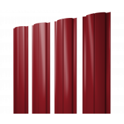 Штакетник Полукруглый Slim с прямым резом 0,45 PE RAL 3003 рубиново-красный