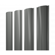 Штакетник Полукруглый Slim с прямым резом 0,45 PE RAL 7005 мышино-серый