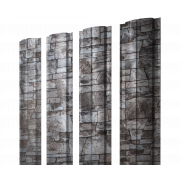 Штакетник Полукруглый Slim с прямым резом 0,45 Print Elite Fine Stone TwinColor