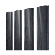 Штакетник Полукруглый Slim с прямым резом 0,45 Print Premium Grey Wood TwinColor