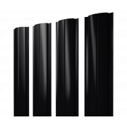 Штакетник Полукруглый Slim с прямым резом 0,5 PurPro RAL 9005 черный