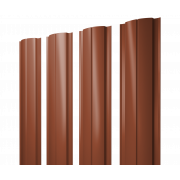 Штакетник Полукруглый Slim с прямым резом 0,5 Satin Matt RAL 8004 терракота