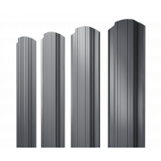 Штакетник Прямоугольный фигурный 0,5 GreenCoat Pural BT, matt RR 23 темно-серый (RAL 7024 мокрый асфальт)