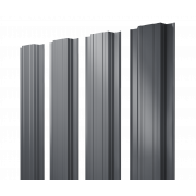 Штакетник Прямоугольный с прямым резом 0,5 GreenCoat Pural BT, matt RR 23 темно-серый (RAL 7024 мокрый асфальт)