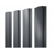 Штакетник Прямоугольный с прямым резом 0,5 Velur X RAL 7024 мокрый асфальт