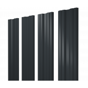 Штакетник Twin с прямым резом 0,45 Drap TX RAL 7016 антрацитово-серый