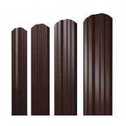 Штакетник Twin фигурный 0,5 GreenCoat Pural BT RR 887 шоколадно-коричневый (RAL 8017 шоколад)