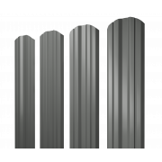 Штакетник Twin фигурный 0,45 PE RAL 7005 мышино-серый