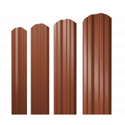 Штакетник Twin фигурный 0,5 PurLite Matt RAL 8004 терракота