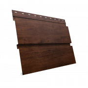 Софит металлический Квадро Брус без перфорации 0,45 Print Premium с пленкой Cherry Wood Fresh TwinColor
