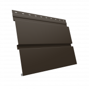 Софит металлический Квадро Брус без перфорации 0,5 Satin Matt TX с пленкой RR 32 темно-коричневый