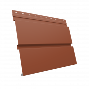 Софит металлический Квадро Брус без перфорации 0,5 Satin Matt с пленкой RAL 8004 терракота