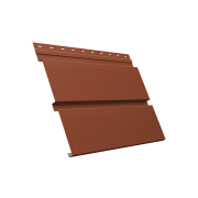 Софит металлический Квадро Брус с перфорацией 0,5 Satin Matt с пленкой RAL 8004 терракота