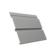 Софит металлический Квадро Брус с перфорацией 0,5 Satin с пленкой RAL 9006бело-алюминиевый