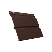 Софит металлический Квадро Брус с перфорацией 0,5 Satin с пленкой RAL 8017 шоколад
