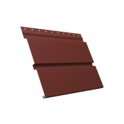 Софит металлический Квадро Брус с перфорацией 0,5 Satin с пленкой RAL 3009 красная окись