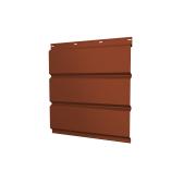 Софит металлический без перфорации 0,45 PE с пленкой RAL 8004 терракота