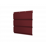 Софит металлический без перфорации 0,5 Satin Matt с пленкой RAL 3005 красное вино