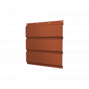 Софит металлический без перфорации 0,5 Satin Matt с пленкой RAL 8004 терракота