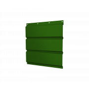 Софит металлический центральная перфорация 0,45 PE с пленкой RAL 6002 лиственно-зеленый