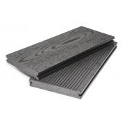 Террасная доска Grand Line 140мм вельвет и тиснение Массив Графит 3м (БШТ)