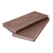 Террасная доска Grand Line 140мм вельвет и тиснение Массив Какао 3м (БШТ)