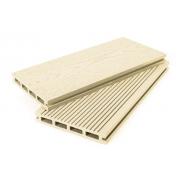 Террасная доска Grand Line 140мм вельвет и тиснение Слоновая кость 4м (БШТ)