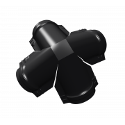 Четверник конька малого полукруглого 0,5 Satin с пленкой RAL 9005 черный